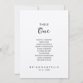 シンプル クラシック クラフト テーブル ナンバー 1 席次表 招待状 (裏面)