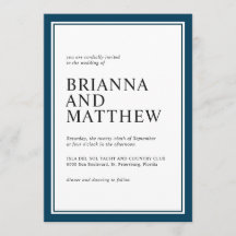 シンプル クラシック ネイビーとホワイトのウェディング