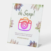 シンプル クラシック フラワー ブライダル シャワー 台座サイン (正面)