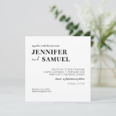 シンプル クラシック ブラック＆ホワイト ウェディング 招待状 (スタンド正面)