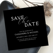 シンプル クラシック ブラック ホワイト タイポグラフィー ウェディング