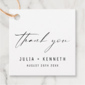 シンプル クラシック ミニマル ウェディング サンクス フェイバータグ (正面)