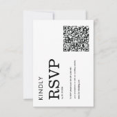 シンプル クラシック モダン QRコード 白黒 RSVP (正面)