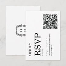 シンプル クラシック モダン QRコード 白黒 RSVP