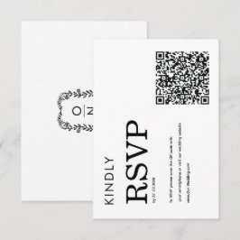 シンプル クラシック モダン QRコード 白黒 RSVP