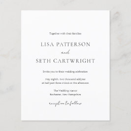 シンプル クラシック 予算重視のウェディング 招待状