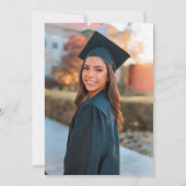 シンプル クラシック 白黒 フォト 卒業 招待状 (裏面)