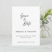 シンプル クラシック 白黒 | 結婚式 セーブザデート (スタンド正面)