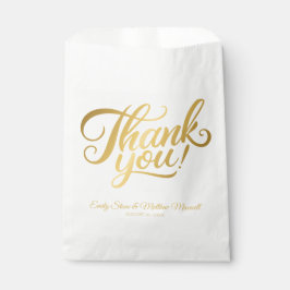 シンプル クラシック ''THANK YOU''  ウェディング ホワイト フェイバーバッグ