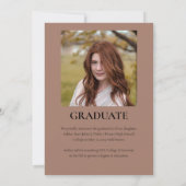 シンプル クラッシィ 2025 ツー フォト テラコッタ 卒業 招待状 (裏面)