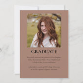 シンプル クラッシィ 2025 ツー フォト テラコッタ 卒業 招待状 (裏面)