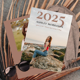 シンプル クラッシィ 2025 ツー フォト テラコッタ 卒業 招待状