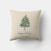 シンプル |クリスマスツリーオンニュートラルギンガム クッション (裏面)