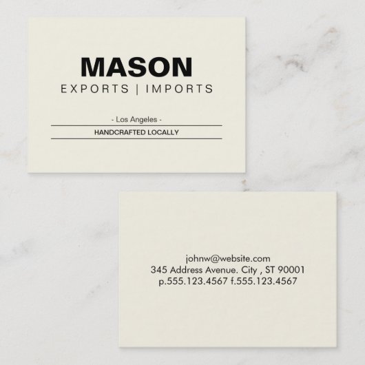 シンプル | クリーム 名刺 (正面/裏面)