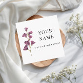 シンプル&クリーン心理療法士カウンセラー花 スクエア名刺