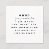 シンプル&クリーン心理療法士カウンセラー花 スクエア名刺 (裏面)