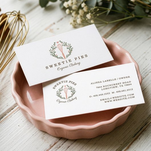 シンプル、クリーン&ミニマルスタイルベーカリーウィスクロゴ 名刺