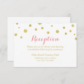 シンプル グリッター ゴールド ドット 結婚式 披露宴 エンクロージャーカード (正面/裏面)