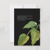 シンプル&グリーナリーブラック結婚ズ セーブザデート (裏面)