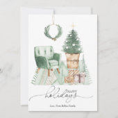 シンプル グリーン コージー クリスマス ルーム フラット (正面)