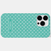 シンプル グリーン パターン モダン ガーリー おしゃれ 名前 Case-Mate iPhoneケース (裏面 (横))