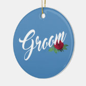 シンプル グルーム フローラル ウェディング カリグラフィー | オーナメント (左)