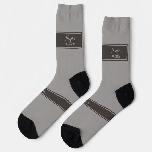 シンプル グレー 大人 上品 ソックス (左)