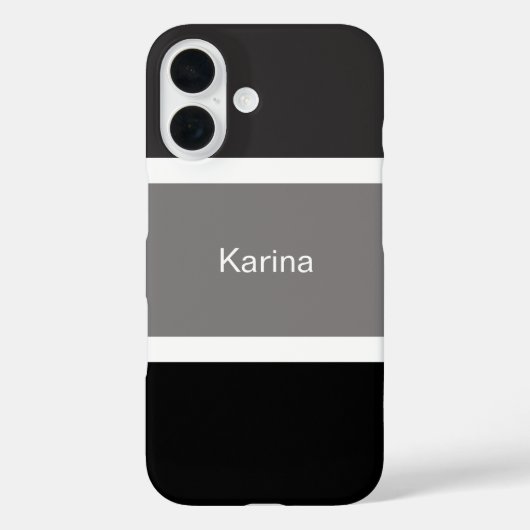 シンプル グレー 黒 白 ストライプ オリジナル Case-Mate iPhoneケース (裏面)