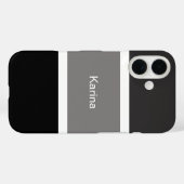 シンプル グレー 黒 白 ストライプ オリジナル Case-Mate iPhoneケース (裏面 (横))