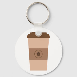 シンプル コーヒー豆 カップ キーホルダー