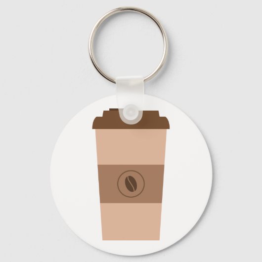 シンプル コーヒー豆 カップ キーホルダー (正面)