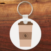 シンプル コーヒー豆 カップ キーホルダー (正面)