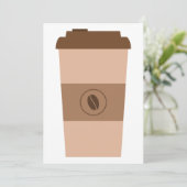 シンプル コーヒー豆 カップ 招待状 (スタンド正面)