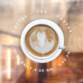 シンプル コーヒー カップ カフェ オープン 営業時間 ウィンドウサイン (シート2)