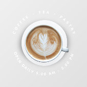 シンプル コーヒー カップ カフェ オープン 営業時間 ウィンドウサイン (シート)