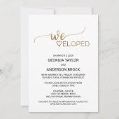 シンプル ゴールドカリグラフィー挙式のみ 招待状 (正面)