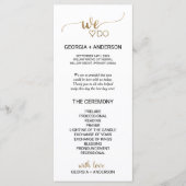 シンプル ゴールドカリグラフィー「ウエディングプログラム」 プログラム (正面)