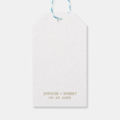 シンプル ゴールドカリグラフィー ホワイト ウェディング ギフトタグ (裏面)