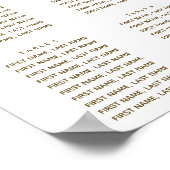 シンプル ゴールド ウェディング 席次表 ポスター (角)