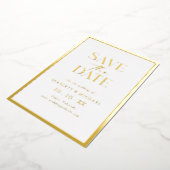 シンプル ゴールド セーブ・ザ・デート 箔招待状 (回転した状態)