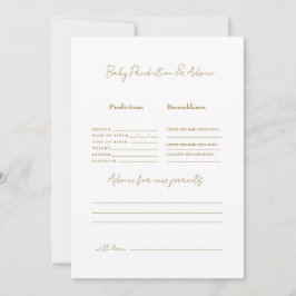 シンプル ゴールド テキスト 赤ちゃん 予測 招待状