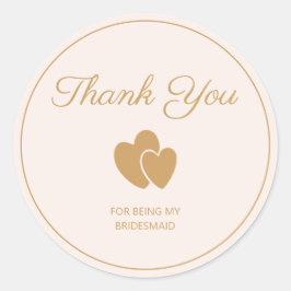 シンプル ゴールド ハート サンクス ラウンドシール