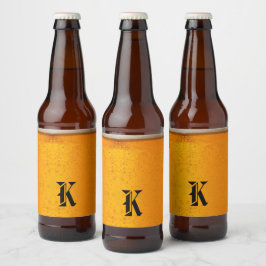 シンプル ゴールド ビール モノグラム クリスマスパーティー ビールラベル