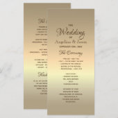 シンプル ゴールド フォイル ウェディング プログラム (正面/裏面)