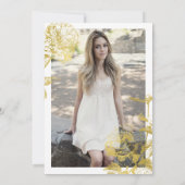 シンプル ゴールド フラワー フォト サプライズ スイート16 招待状 (裏面)