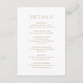 シンプル ゴールド ボールド モダン ウェディング エンクロージャーカード