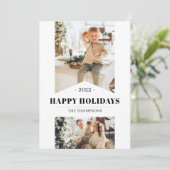 シンプル ゴールド ミニマル マルチ フォト 20212 シーズンカード (スタンド正面)