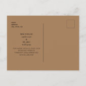 シンプル ゴールド モノグラム ブラック セーブ・ザ・デート II 案内ポストカード (裏面)