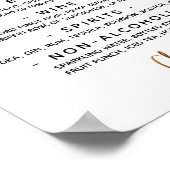 シンプル ゴールド 手書き オープンバー メニューサイン ポスター (角)