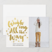 シンプル ゴールド 笑顔で通り過ぎる シーズンカード (正面/裏面)